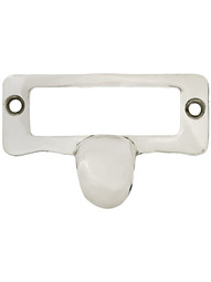 2 1/4 inch Cast Label Holder and Pull In Polished Nickel